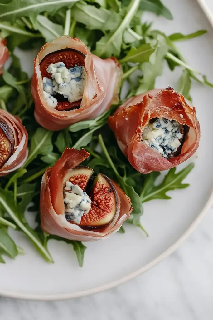 prosciutto wrapped figs with blue cheese