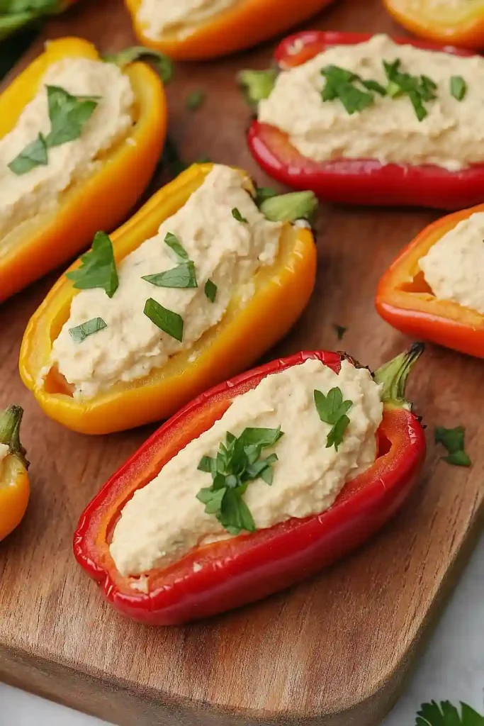 hummus-stuffed mini peppers