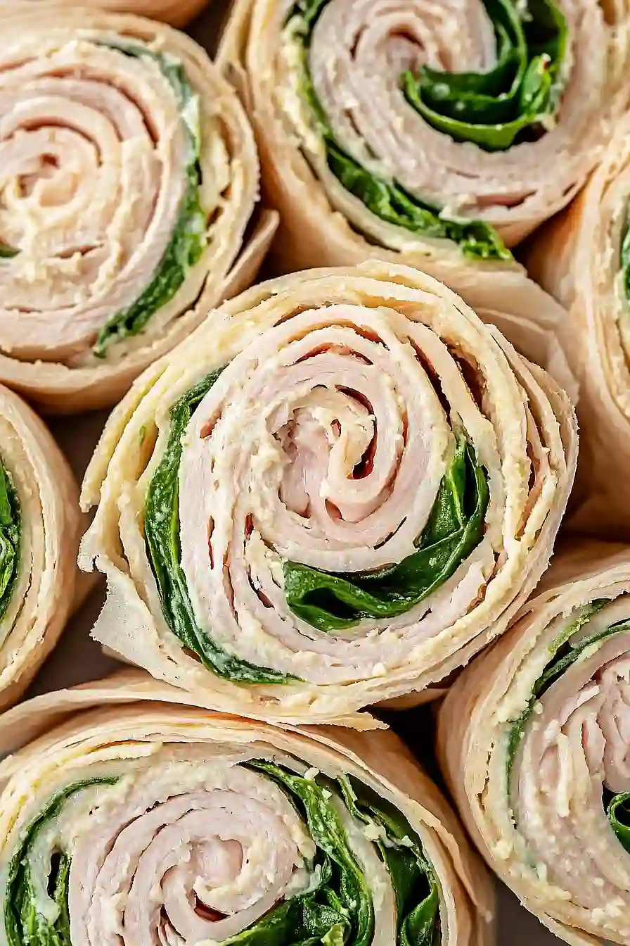 turkey spinach wrap pinwheels