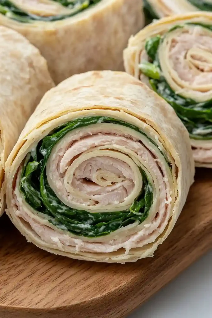 turkey spinach wrap pinwheels