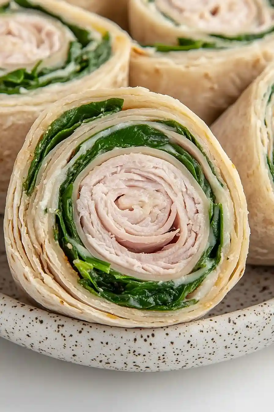 turkey spinach wrap pinwheels